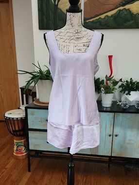 Nordstrom 100% Silk Cami & Tap Short Pajama Set - Lavender